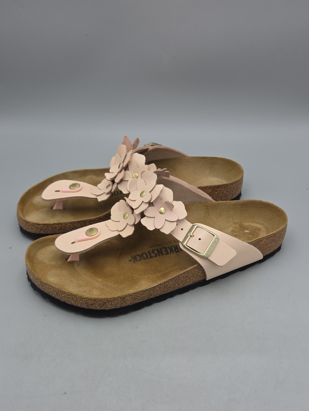 Birkenstock Gizeh Flower Flip Flop Light Pink Floral Women's Sandals